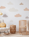 Sticker mural nuages roses