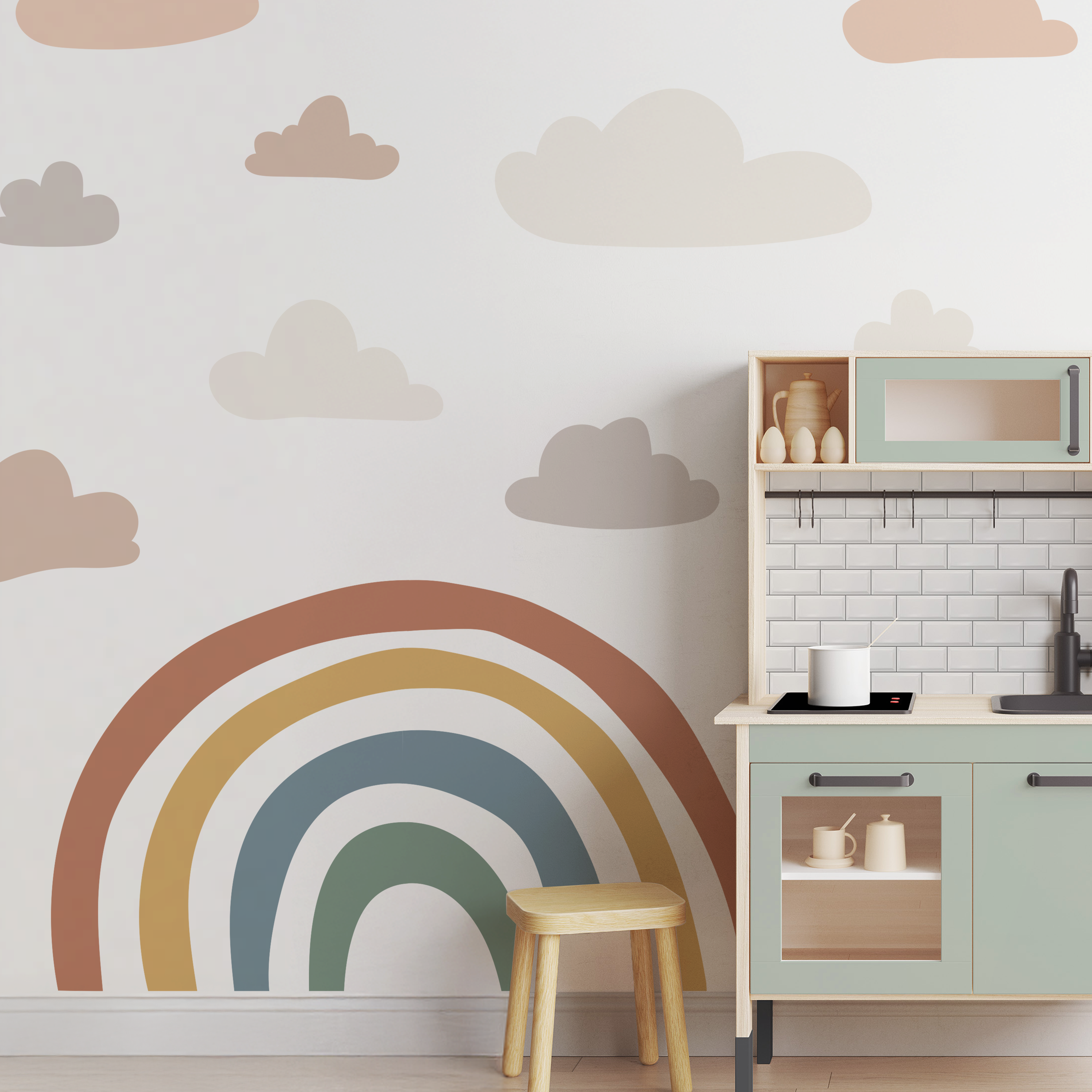 Earthy Rainbow Wall Decal – Boho Arch for Nurseries & Bedrooms – Cool ...