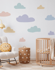 Sticker mural nuages roses
