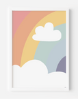 Left Rainbow Cloud Wall Print