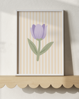 Tulip Butter Stripe Wall Print