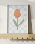 Tulip Sky Checkered Wall Print