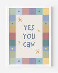 Yes You Can Blue Wall Print