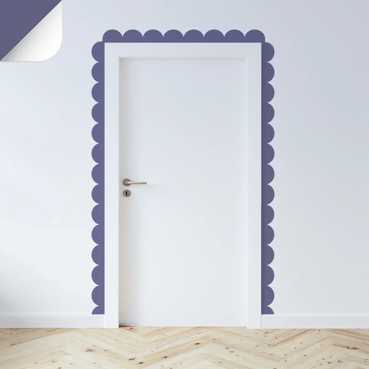 Pinks & Purples Scalloped Border Decals - indigo - DW14.