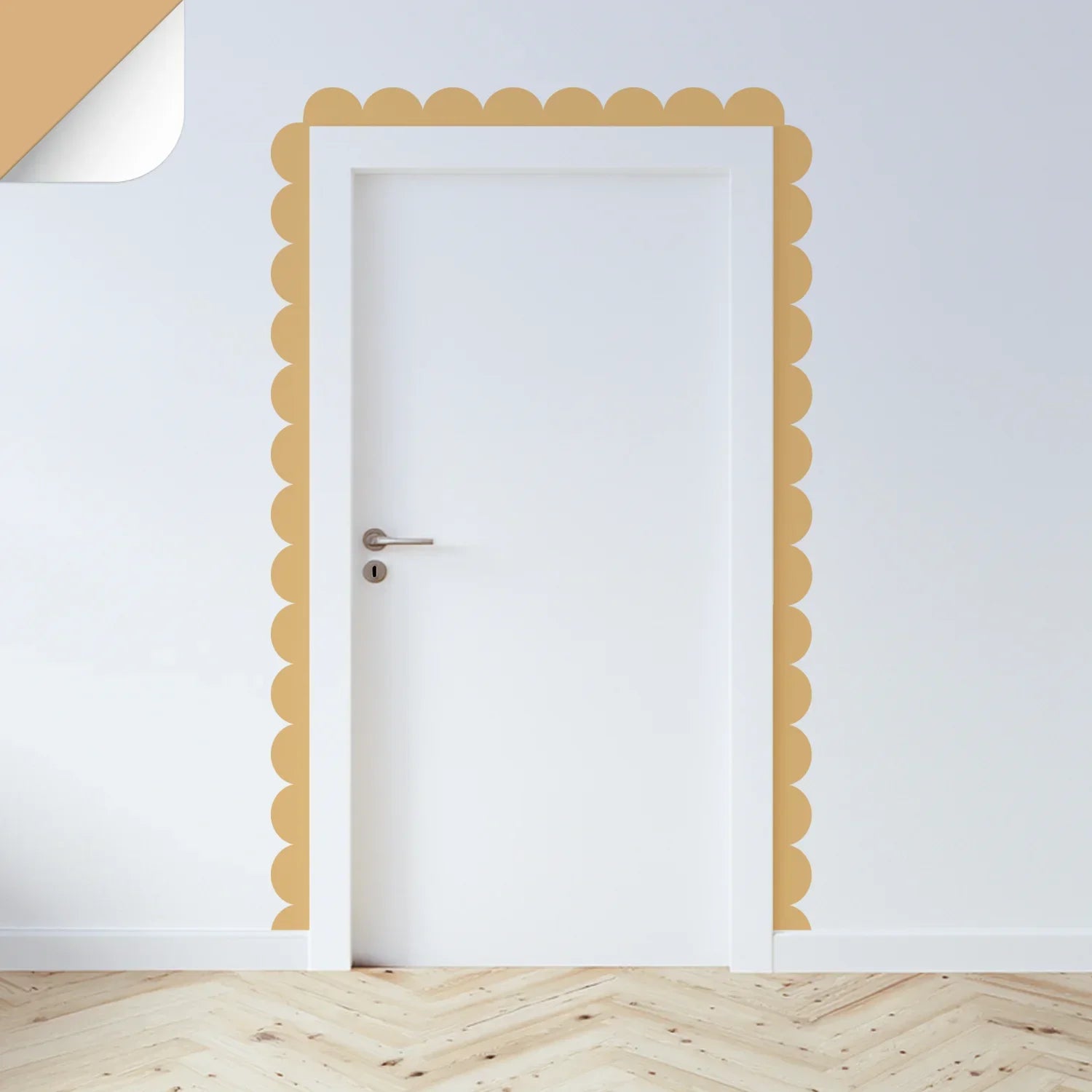 Oranges & Yellows Scalloped Border Decals - Mustard - DW14.