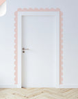 Block Coloured Scalloped Border Decals - Pink - DW14.
