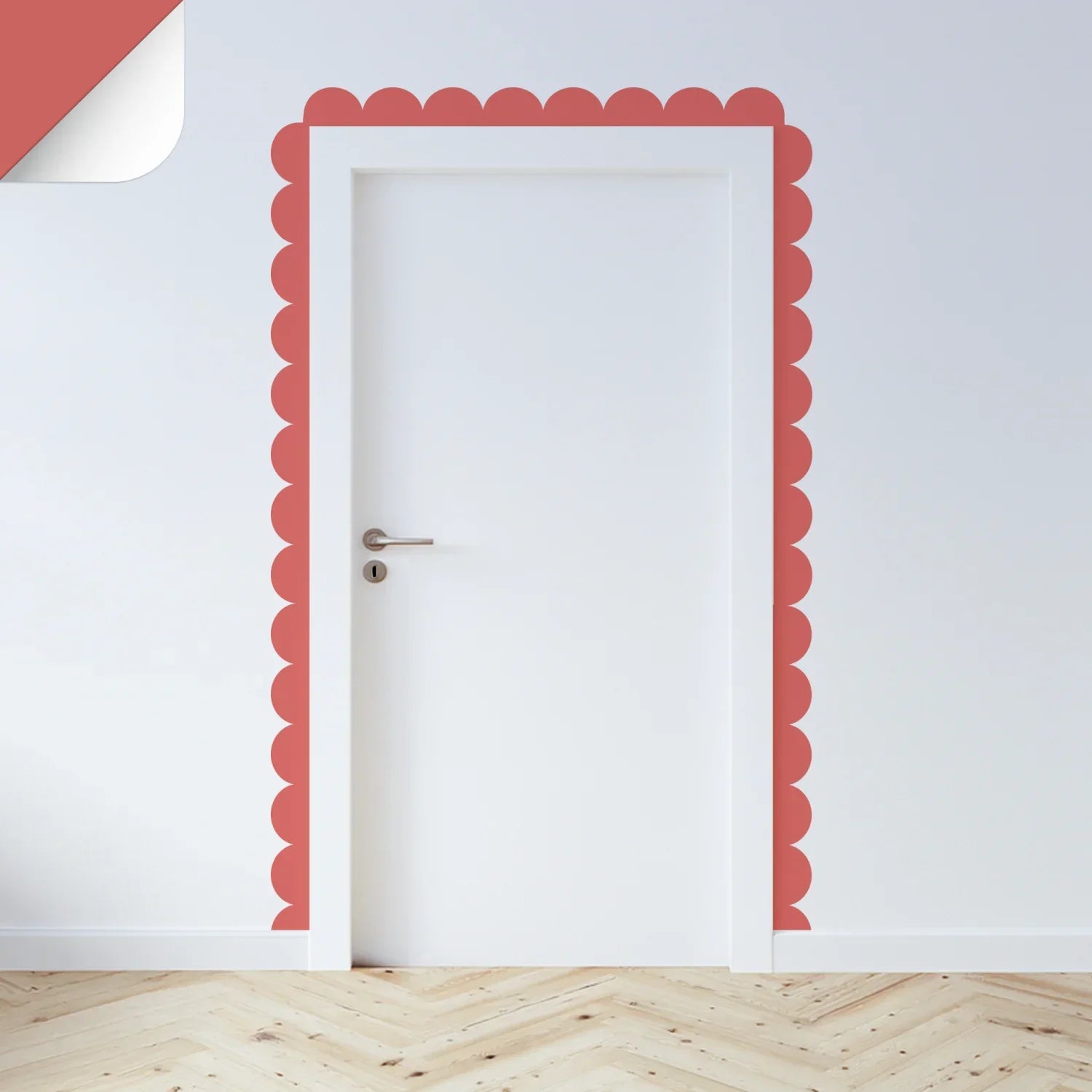 Oranges & Yellows Scalloped Border Decals - Red - DW14.