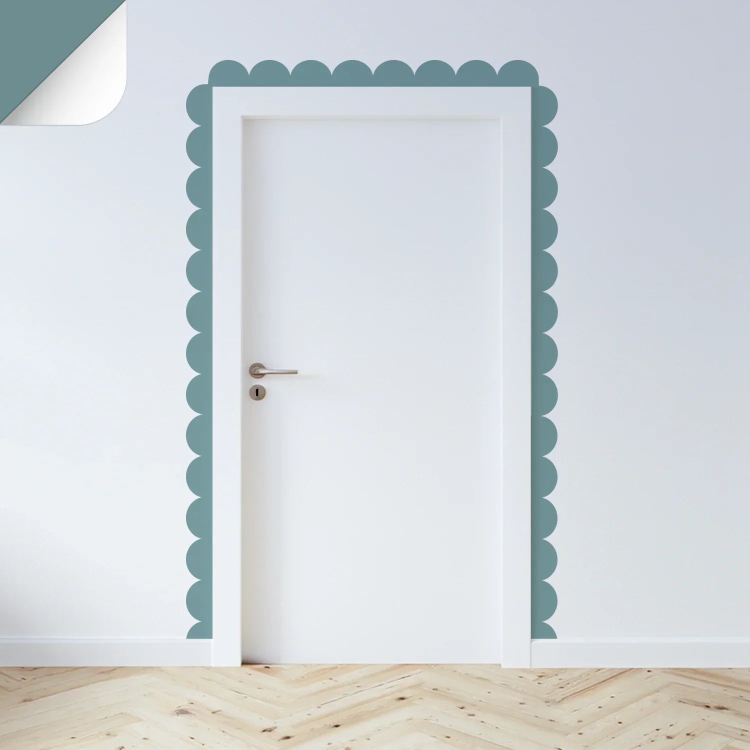 Blues Scalloped Border Decals - Teal - DW14. Borders