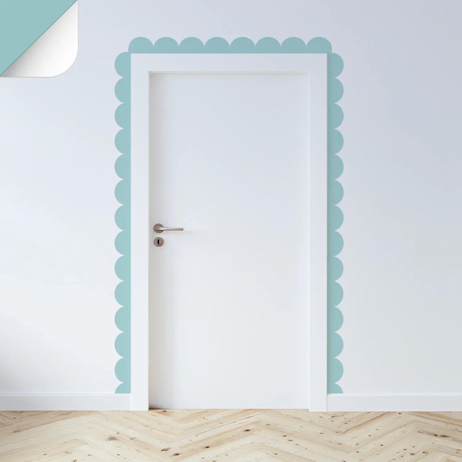 Blues Scalloped Border Decals - Turquoise - DW14. Borders