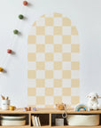 Checkered Patterned Arch Wall Decals - Medium / Milk &