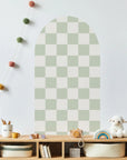 Checkered Patterned Arch Wall Decals - Medium / Milk & Sage