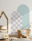 Combo Arches - Gingham Checkered & Rectangle - Mint + Milk