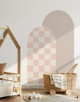 Combo Arches - Gingham Checkered & Rectangle - Neutral