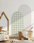 Combo Arches - Gingham Checkered & Rectangle - Powder