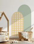 Combo Arches - Gingham Checkered & Rectangle - Sage