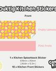 Duktig Kitchen Fruity Lemons - Pink Base Decals - Furniture