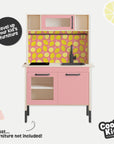 Duktig Kitchen Fruity Lemons - Pink Base Decals - Furniture