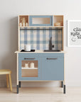 Duktig Kitchen Gingham Blue - Blue Base Decals - Furniture