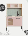 Duktig Kitchen Green Metro Tiles - Pink Base Decals