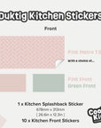 Duktig Kitchen Pink Metro Tiles - Green Base Decals