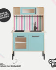 Duktig Kitchen Stripes Pink with Blue Base Decals
