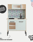 Duktig Kitchen Vintage Florals - Blue Base Decals
