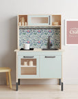 Duktig Kitchen Vintage Florals - Blue Base Decals
