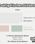 Duktig Kitchen White Metro Tiles - Green Base Decals