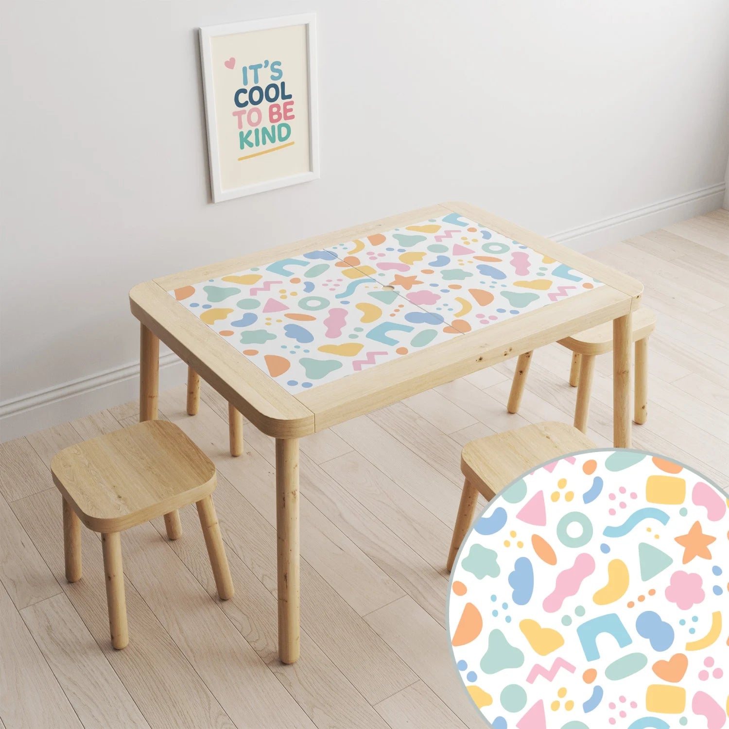 Flisat Table Abstract Shapes Bright Decal DF3.