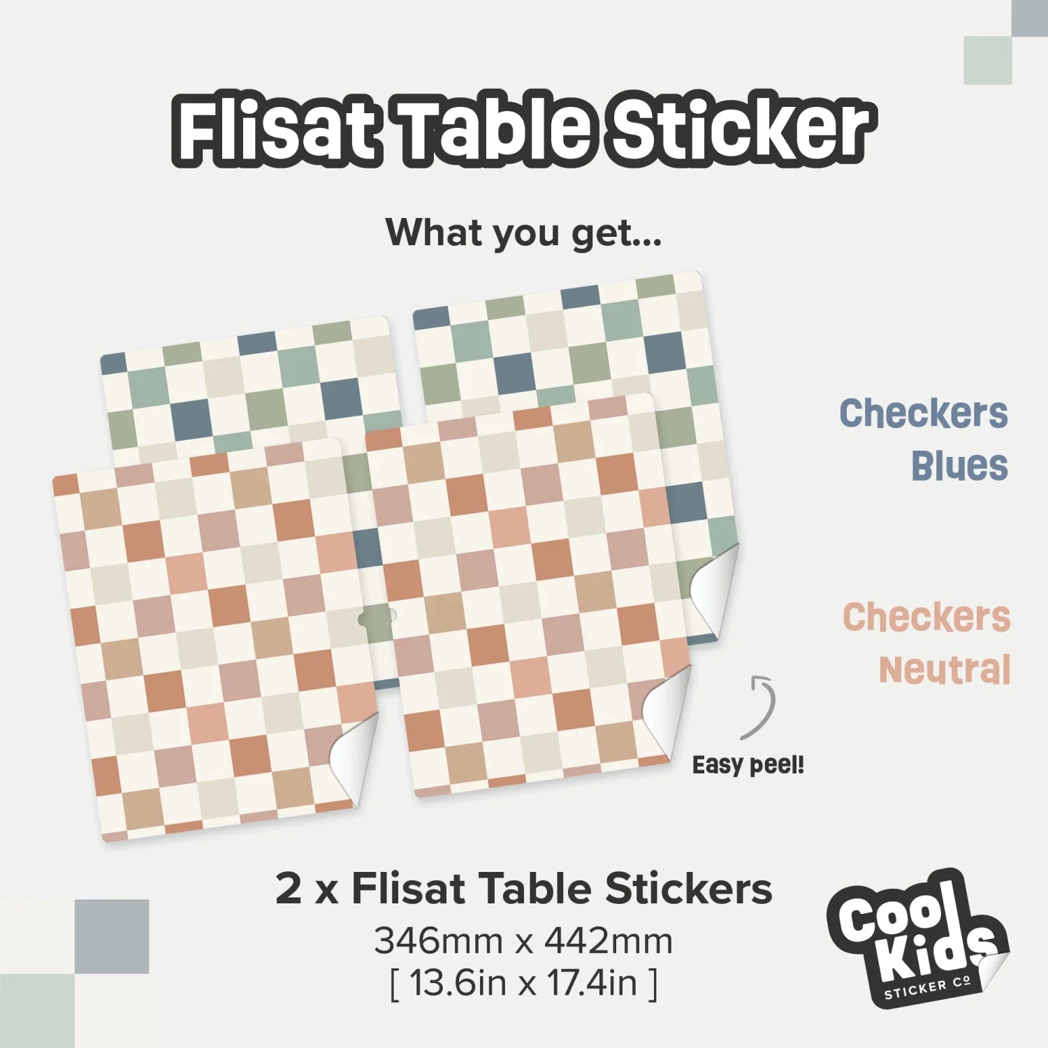Flisat Table Checkers Neutral Decal - DF3.