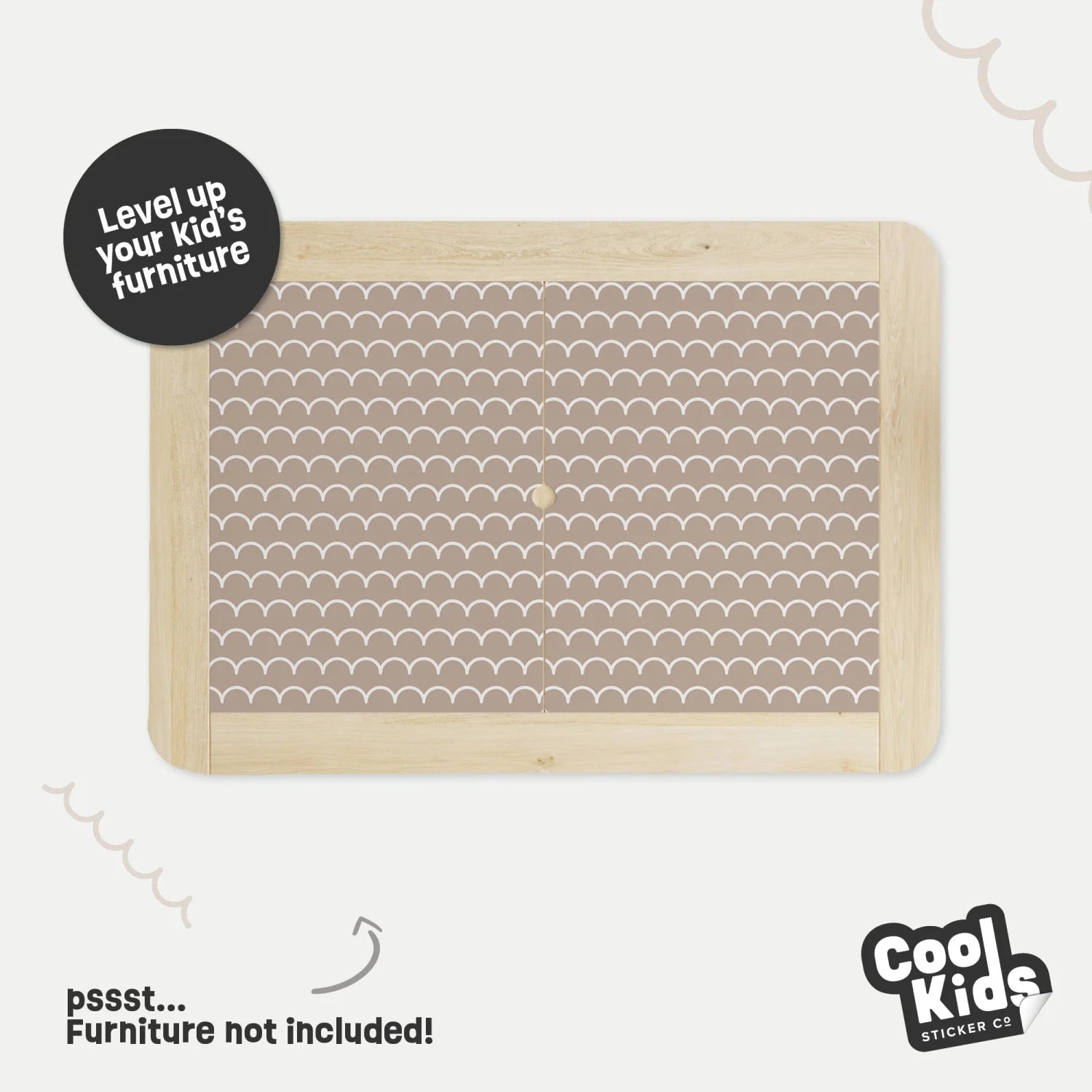 Flisat Table Scallops Neutral Decal - Furniture Decals