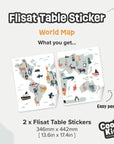 Flisat Table World Map Decal - Furniture Decals - Flisat
