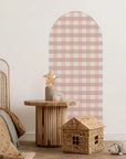 Gingham Patterned Arch Wall Decals - Medium / Pink & Blush
