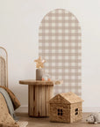 Gingham Patterned Arch Wall Decals - Medium / Tan & Neutral