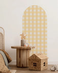 Gingham Patterned Arch Wall Decals - Medium / Yellow &