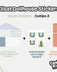 Green Pattern Flisat Dollhouse Decals - Furniture Decals