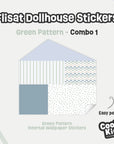 Green Pattern Flisat Dollhouse Decals - Furniture Decals