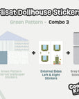 Green Pattern Flisat Dollhouse Decals - Furniture Decals