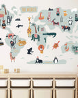 Interactive World Map Wall - Neutral & Bright - DW4. Decals
