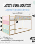 Kura Bed Abstract Shapes Bright Decals - Furniture Decals