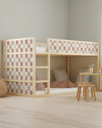 Kura Bed Checkers Neutral Decals - Furniture Decals - Kura