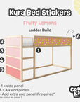 Kura Bed Fruity Lemons Decals - Furniture Decals - Kura Bed