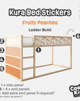 Kura Bed Fruity Peaches Decals - Furniture Decals - Kura Bed