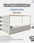 Kura Bed Gingham Blue Decals - Furniture Decals - Kura Bed