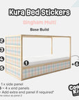Kura Bed Gingham Multi Decals - Furniture Decals - Kura Bed