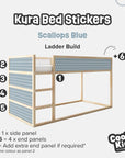 Kura Bed Scallops Blue Decals - Furniture Decals - Kura Bed