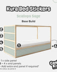 Kura Bed Scallops Sage Decals - Furniture Decals - Kura Bed