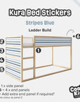 Kura Bed Stripes Blue Decals - Furniture Decals - Kura Bed