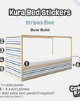 Kura Bed Stripes Blue Decals - Furniture Decals - Kura Bed