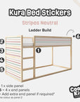 Kura Bed Stripes Neutral Decals - Furniture Decals - Kura